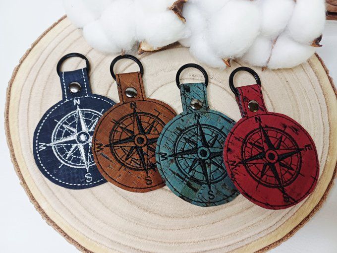 Porte-clé Boussole en liège