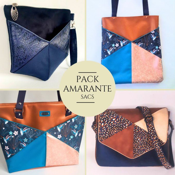 Pack des 4 patrons de sacs AMARANTE